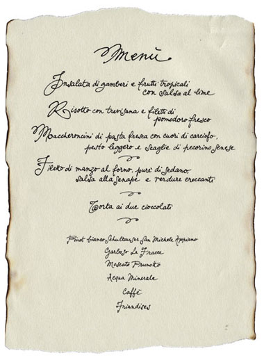 Men� scritto a mano